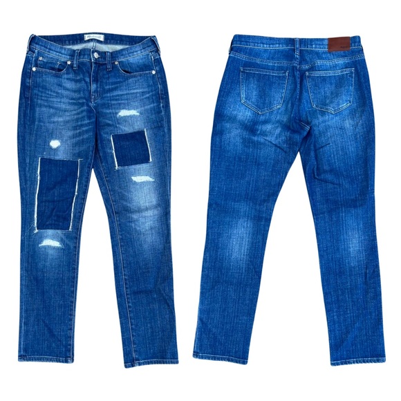 Madewell The Slim Boyjean: Patched-Up Edition in Springfield Wash - Picture 9 of 16